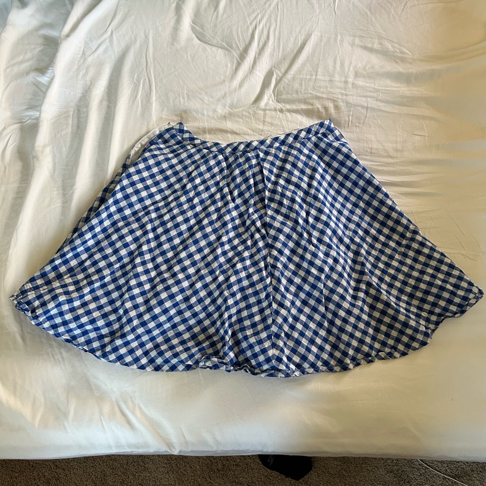J. Crew 100% linen gingham skirt fully lined with pockets